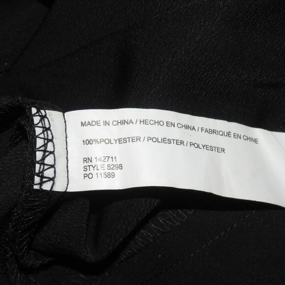 Eloquii Black Split Long Sleeve Tie Belt Wrap Top - Picture 11 of 12